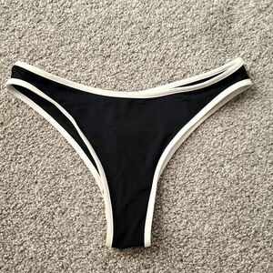 H&M Black Cheeky Bikini Bottom with White Edging